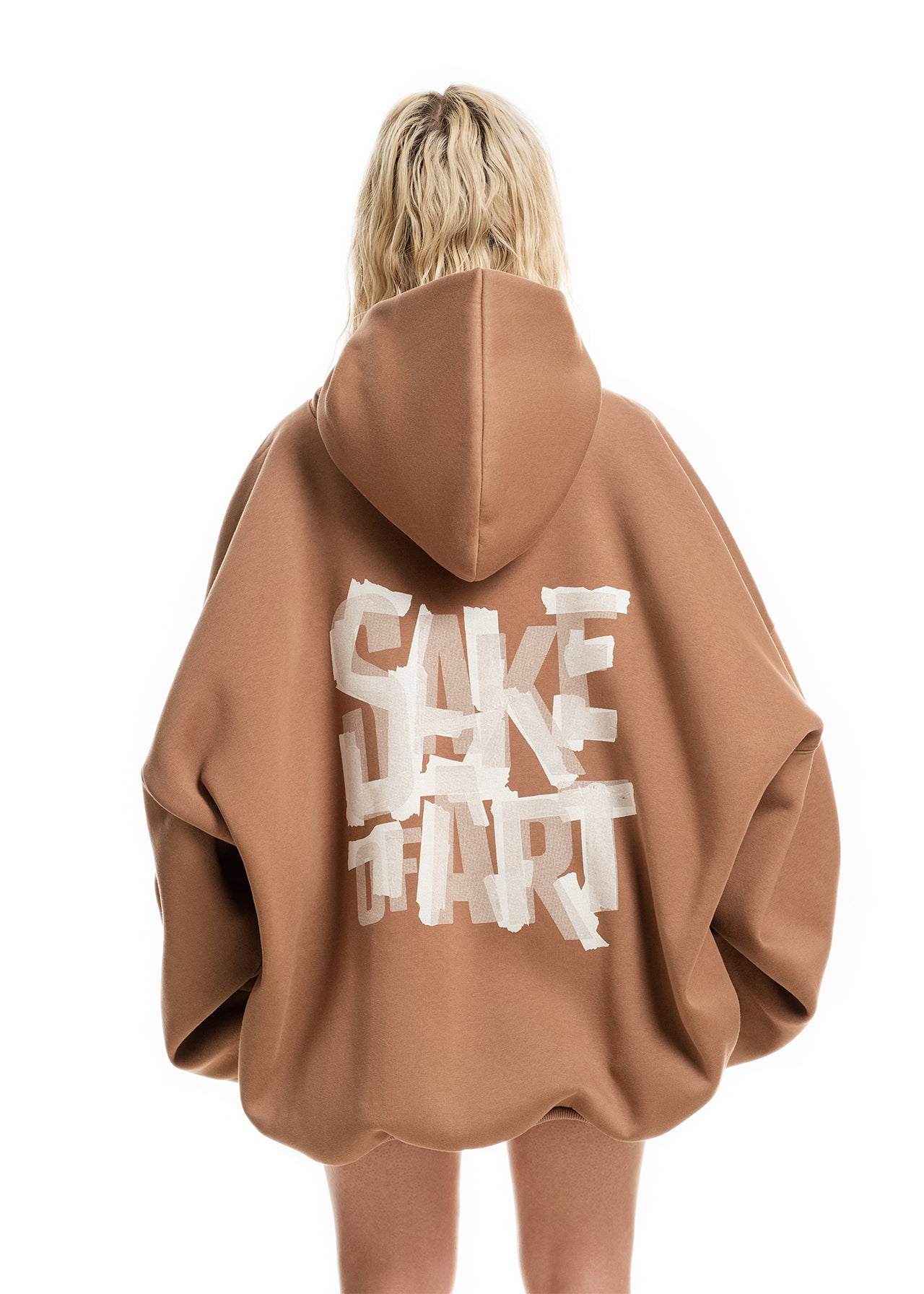 SAKE OF ART Ripped Paper Print Hoodie - Візон