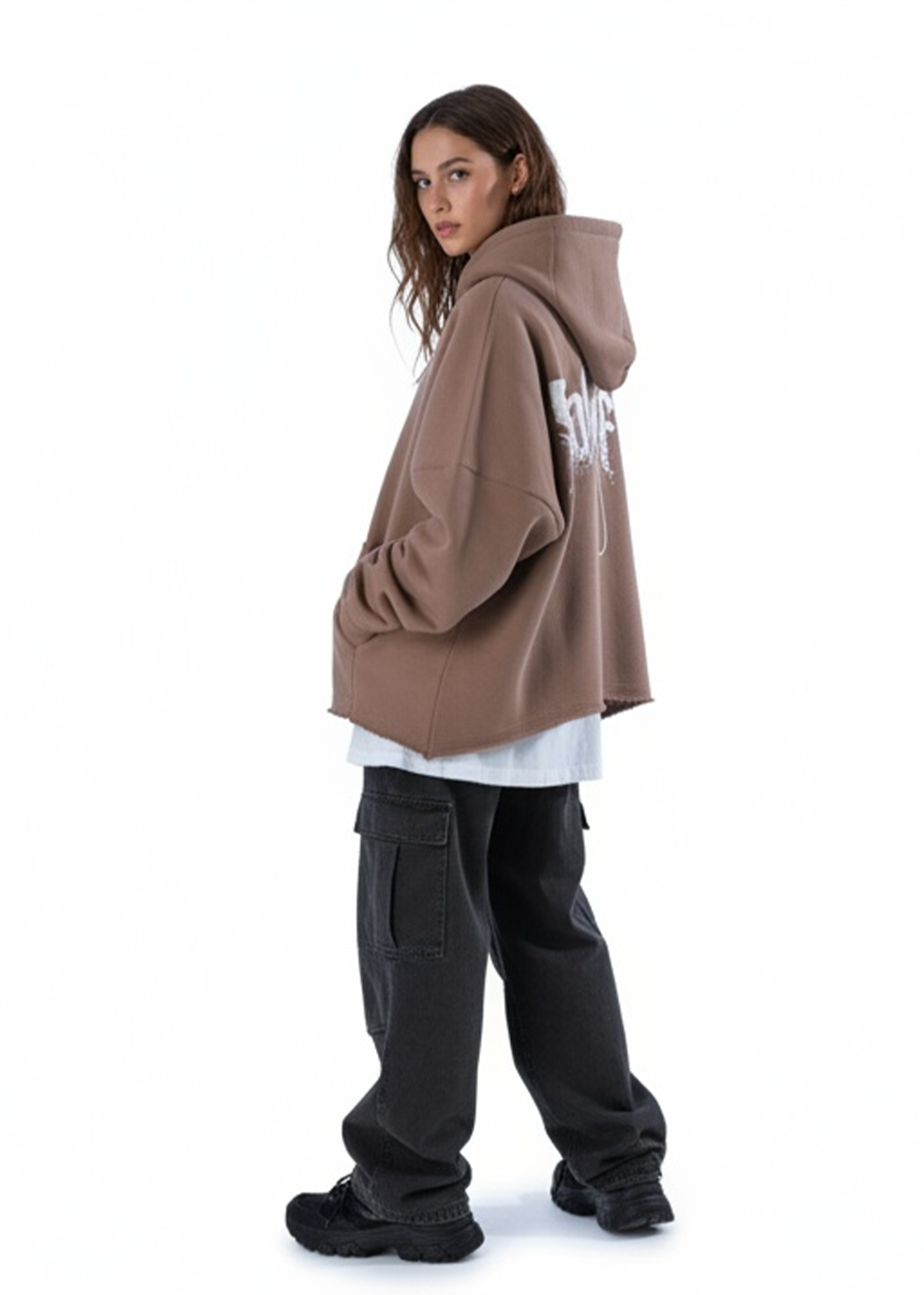 SAKE OF ART Потерта Худі — Рудо-Коричневе