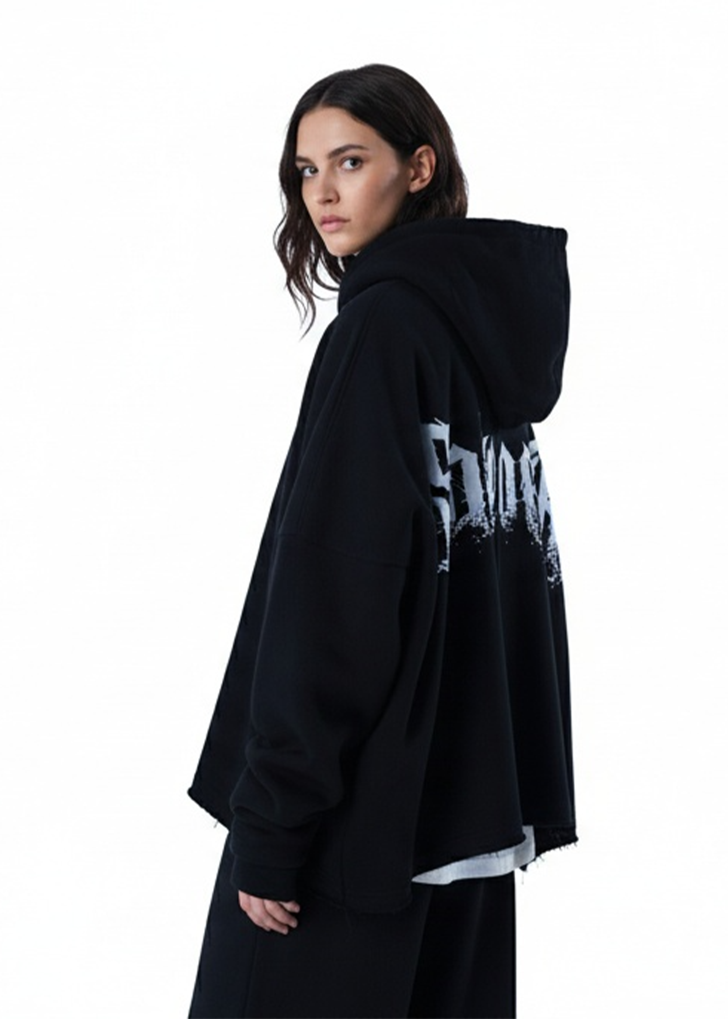 SAKE OF ART Потерта Худі — Чорна