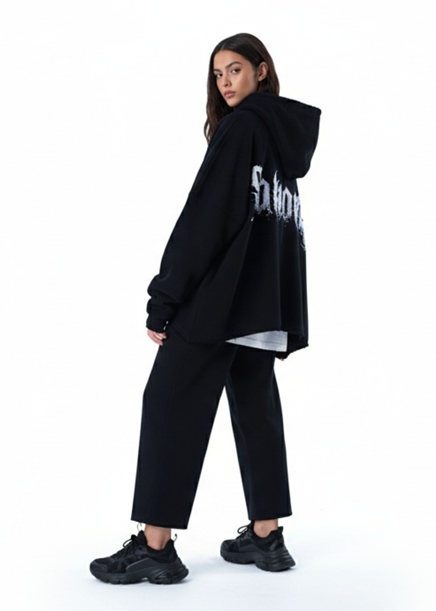 SAKE OF ART Потерта Худі — Чорна