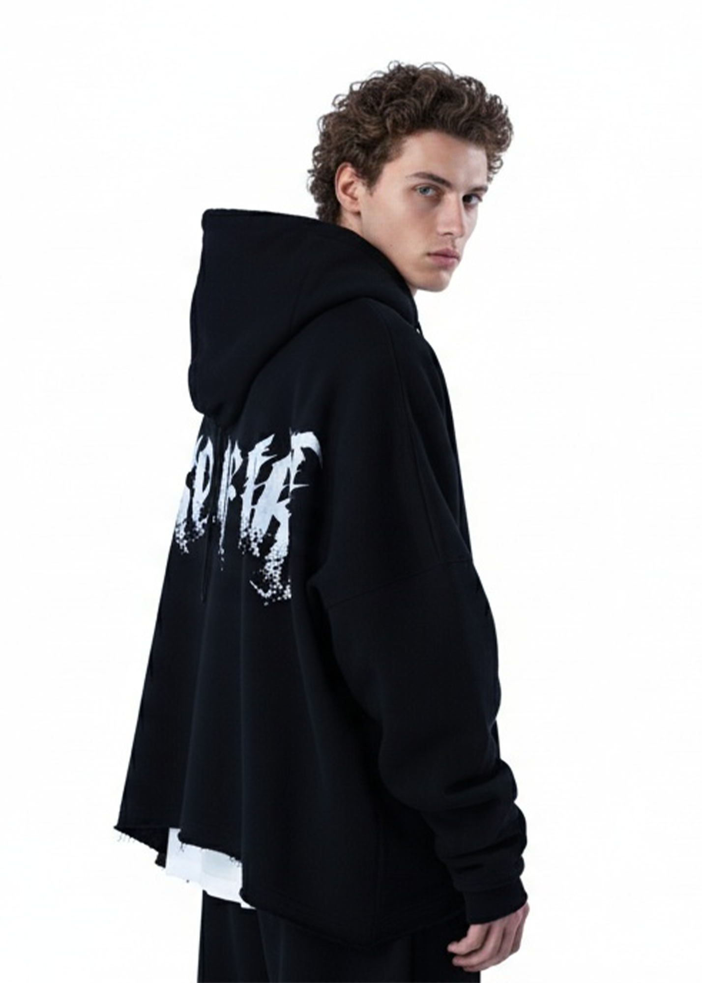 SAKE OF ART Потерта Худі — Чорна