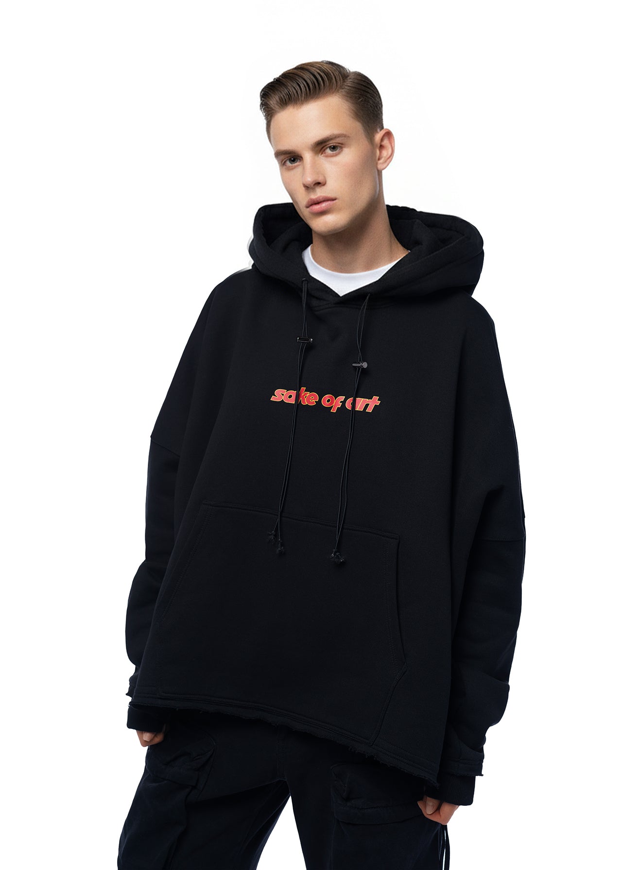 SAKE OF ART Потерта Худі — Чорний