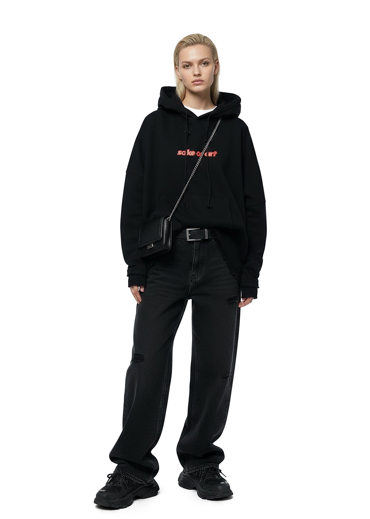 SAKE OF ART Потерта Худі — Чорний