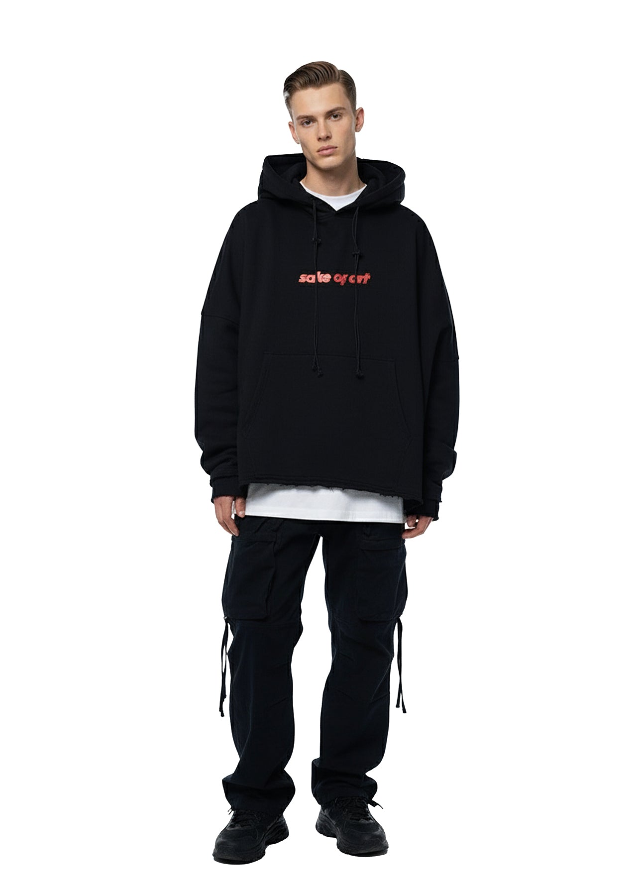 SAKE OF ART Потерта Худі — Чорний